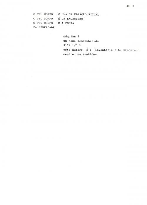 Ernesto de Sousa, Poema escolhido do LIVRO DE POEMAS INÉDITOS (1965-1975). Ernesto de Sousa, 80 páginas de textos inéditos facsimilados, papel reciclado. Copyright CEMES